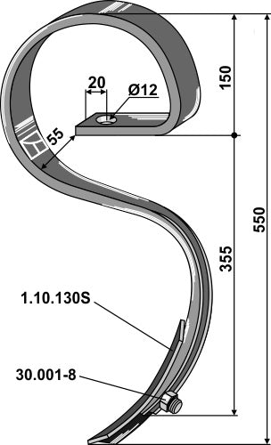 Harrow tine with share
