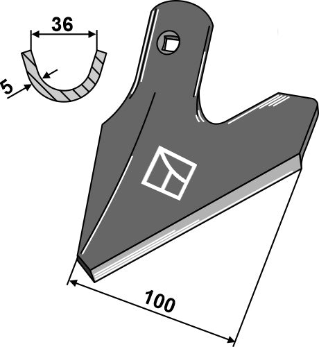 Jointer 100mm - half-sided cranked left