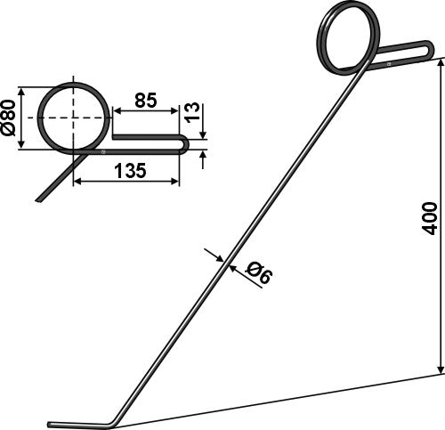 Torsion following tine - left
