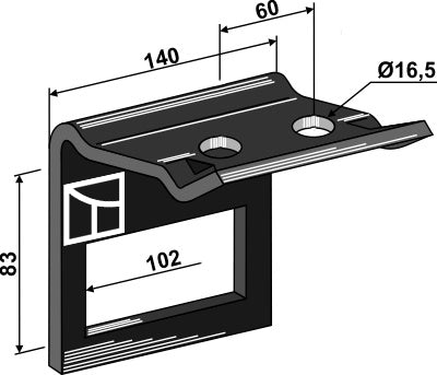 Clamp for tine 100x16