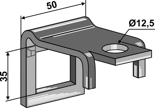 Clamp for tine 32x12 with reinforcing spring 32x10