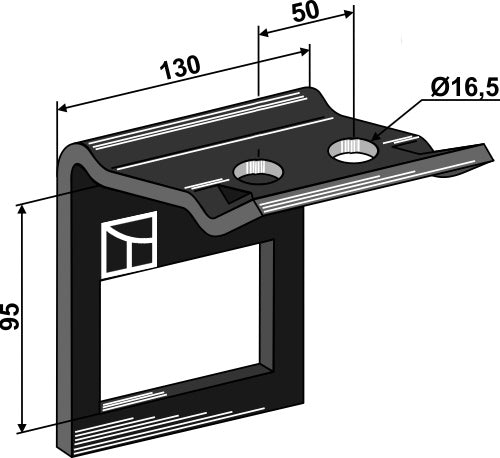 Clamp for tine 90x13 with reinforcing spring 90x11