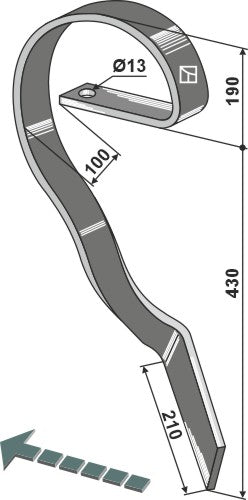 Brake tine, left