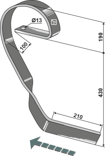 Brake tine, right