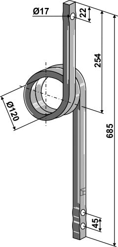 Track eradicator tine, left model