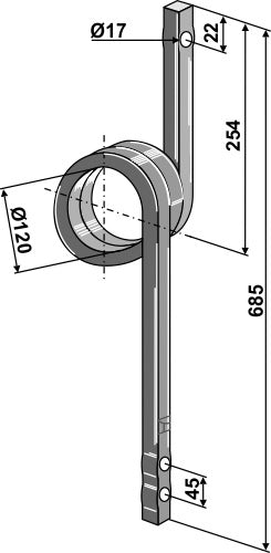 Track eradicator tine, right model