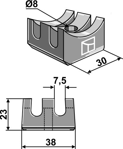 Holding device for following tines