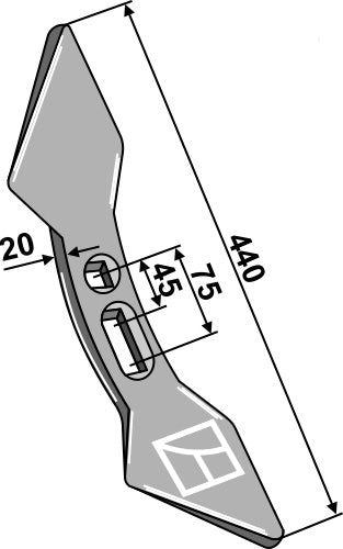 Double heart point 440mm