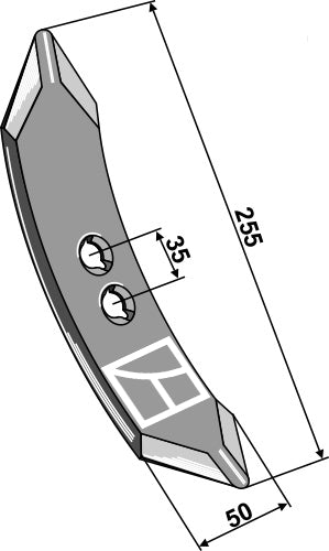 Cultivator share Huard 255mm