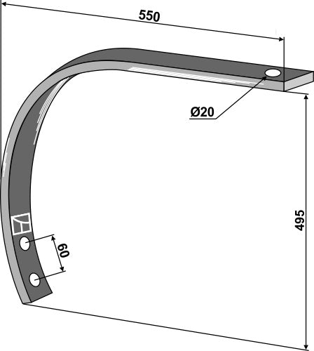 Spring tine 55x20