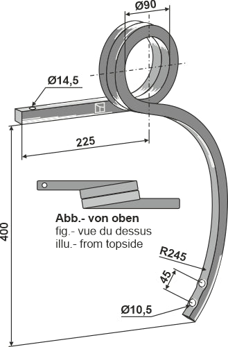 Double coil spring, left