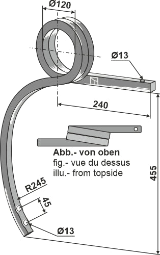Double coil spring, right