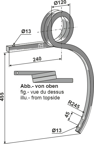 Double coil spring, left