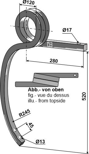 Double coil spring, right
