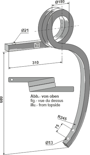 Double coil spring, left
