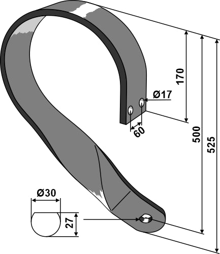 Spring shank - left model