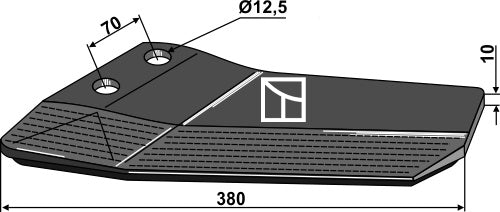 Replacement wings - hard metal faced - back side - left
