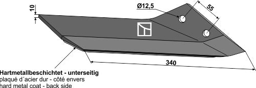 Replacement wing hard metal - right