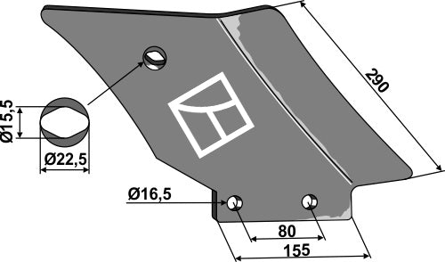Counter-plate - short - right model