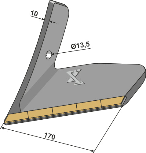Replacement wing - Hard metal - left