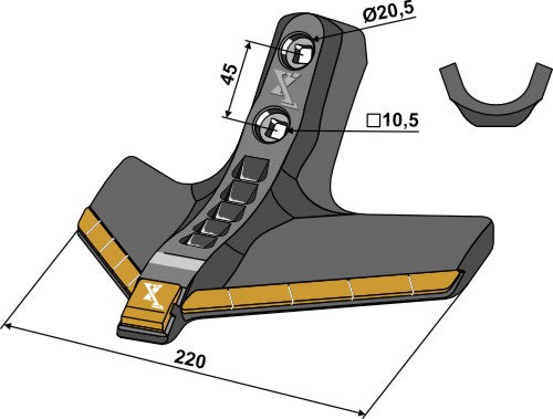 Sweep 220mm - Hard metal