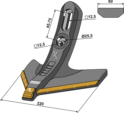 Sweep 220mm - Hard metal