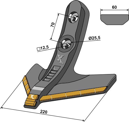 Sweep 220mm - Hard metal