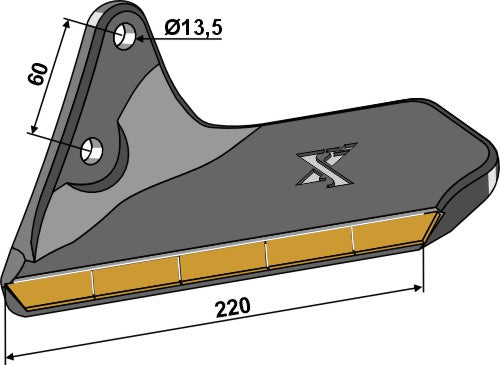Replacement wing - Hard metal - left