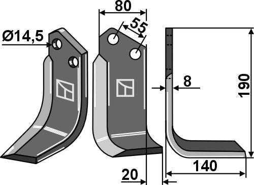 Side share - left - Direction of drive