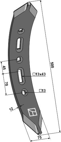 Twisted stubble point - left model