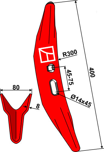 Cultivator share Melone 400mm
