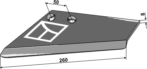 Replacement wings for stubble share, left