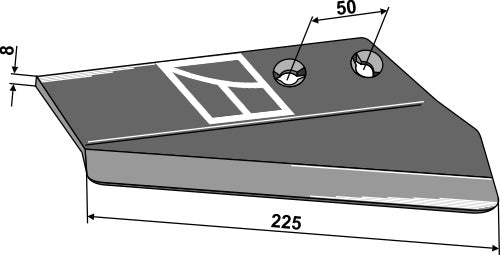 Replacement wing for stubble share, right