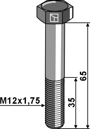 Hexagon bolt M12x1,75x65 galvanized - left thread