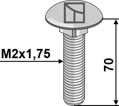 Saucer-head screw M12x1,75x70 - galvanized