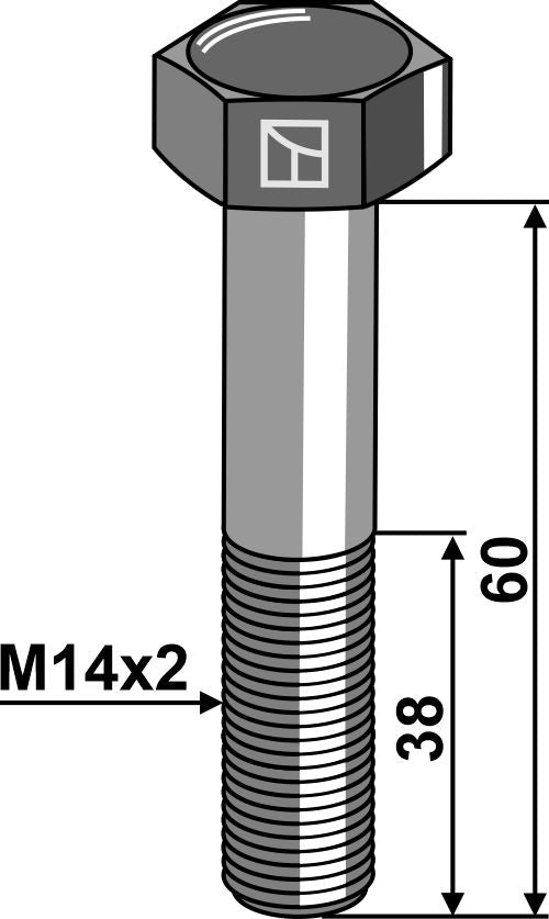 Hexagon bolt M14x2x60 without nut