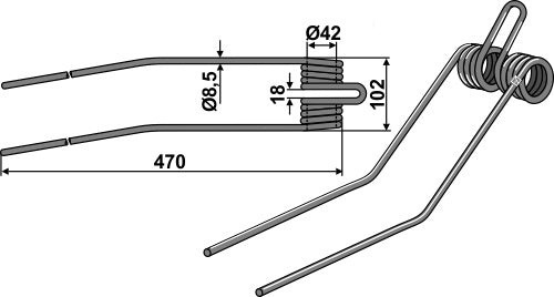 Hay rake tine Ø8,5
