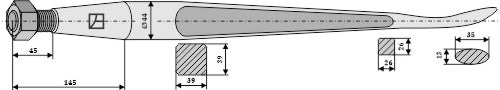 Spoon-shaped tine 1100mm