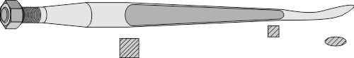 Spoon-shaped tine 1250mm