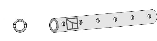 Frame tube for tine - 980 - 6