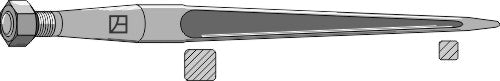 Front loading tine 680mm