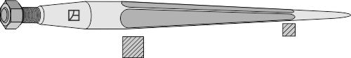 Front loading tine 810mm