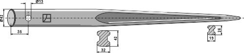Front loading tine 800mm