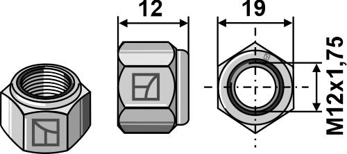Self-locking nut M12