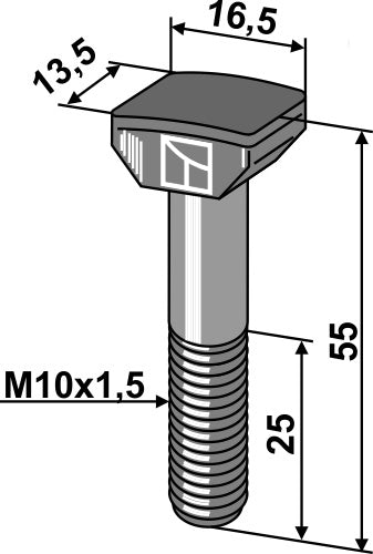 Hammer-head bolt M10x1,5