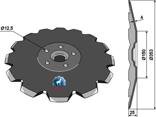 Notched disc - Ø353x4