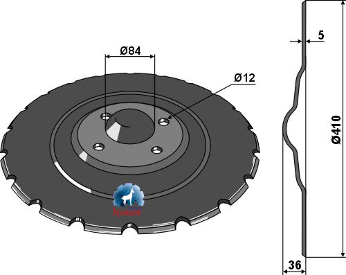 Seed drill disc Ø410x5