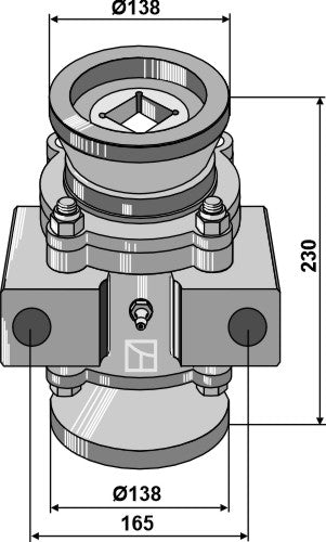 Bearing compl. for 40x40 square shaft