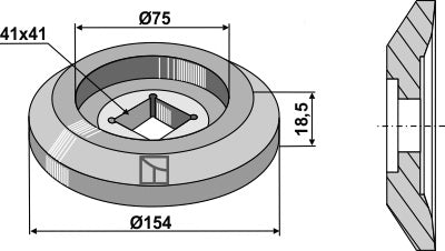 Flange extern Ø154