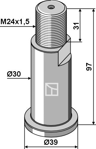 Pin M24x1,5 - right thread